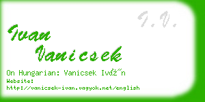 ivan vanicsek business card